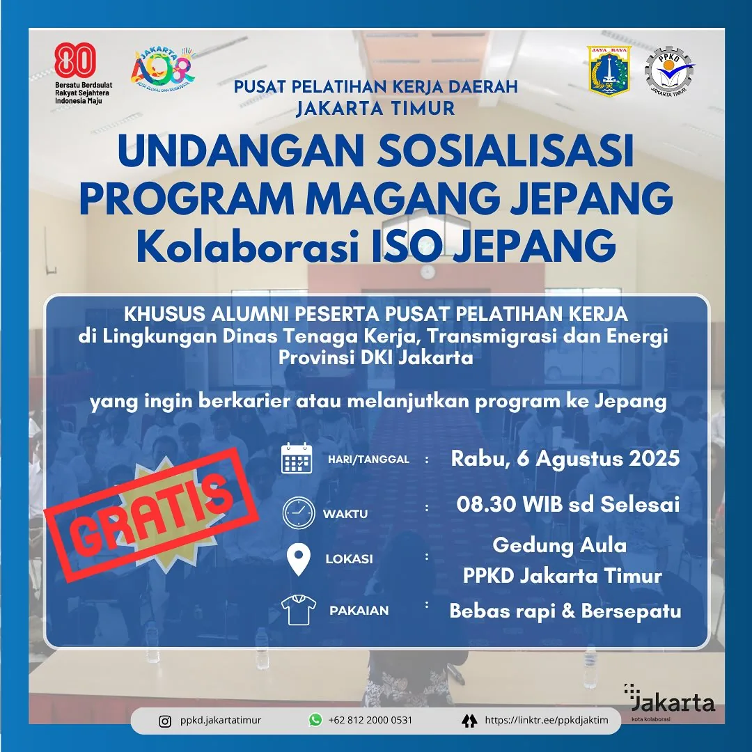 UNDANGAN SOSIALISASI PROGRAM MAGANG JEPANG – PPKD PROVINSI SULAWESI UTARA